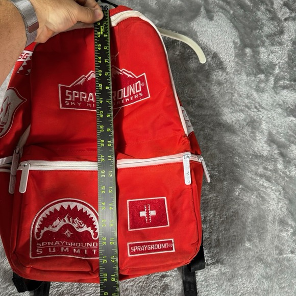 Sprayground Red Backpack Sky High Seekers Summit Graphic‎ Streetwear Travel Bag - Picture 3 of 16